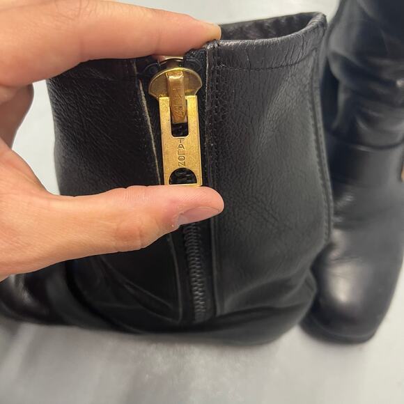 True Vintage 1960's 70's Black Engineer Buckle Boots Talon Zipper Mens SZ 9 1/2 - Picture 4 of 7